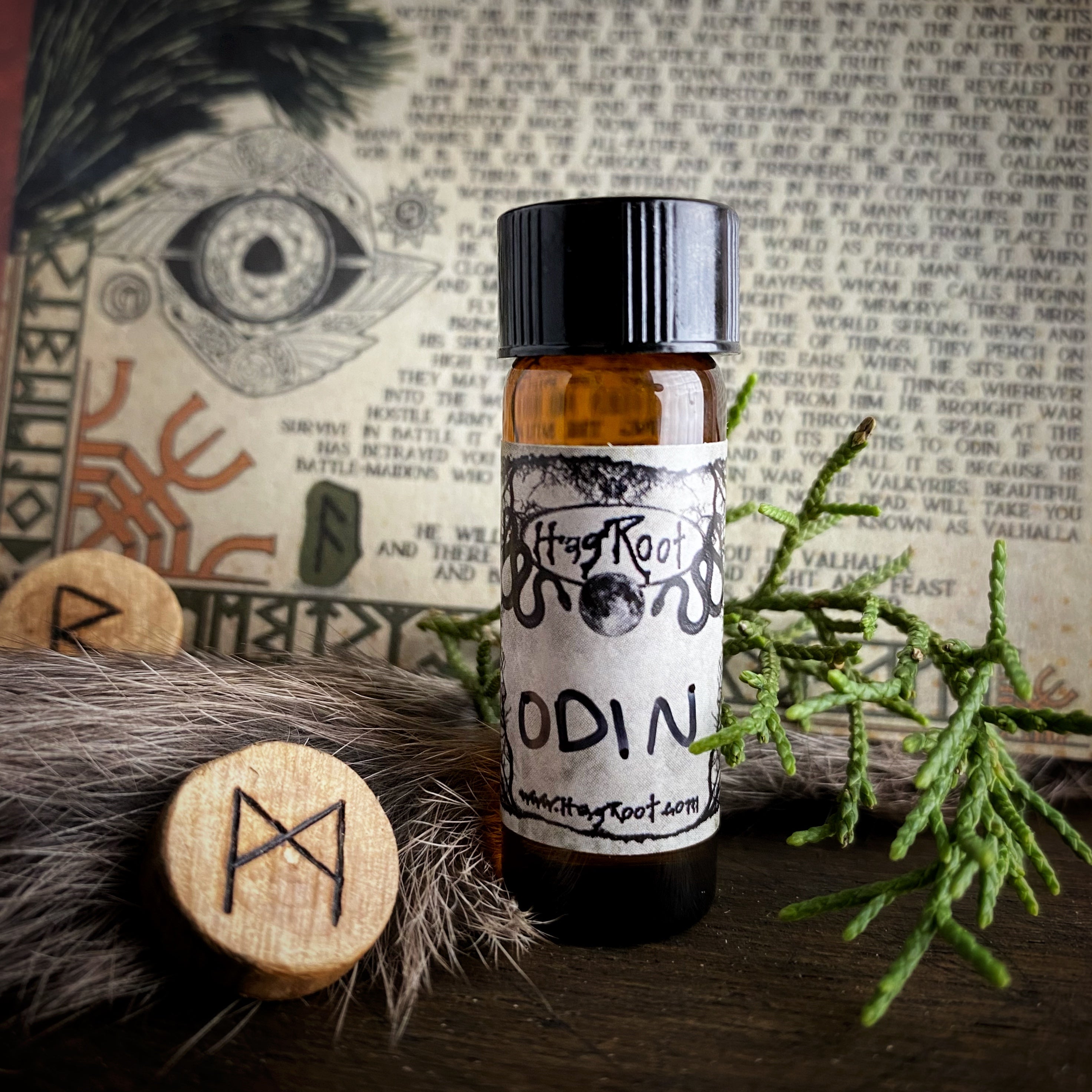 ODIN-(Vetiver, Cedar, Fir, Camphor, Grass, Ivy, Sandalwood, Clover, Holly Berry, Wisteria, Pine)-Perfume, Cologne, Anointing, Ritual Oil