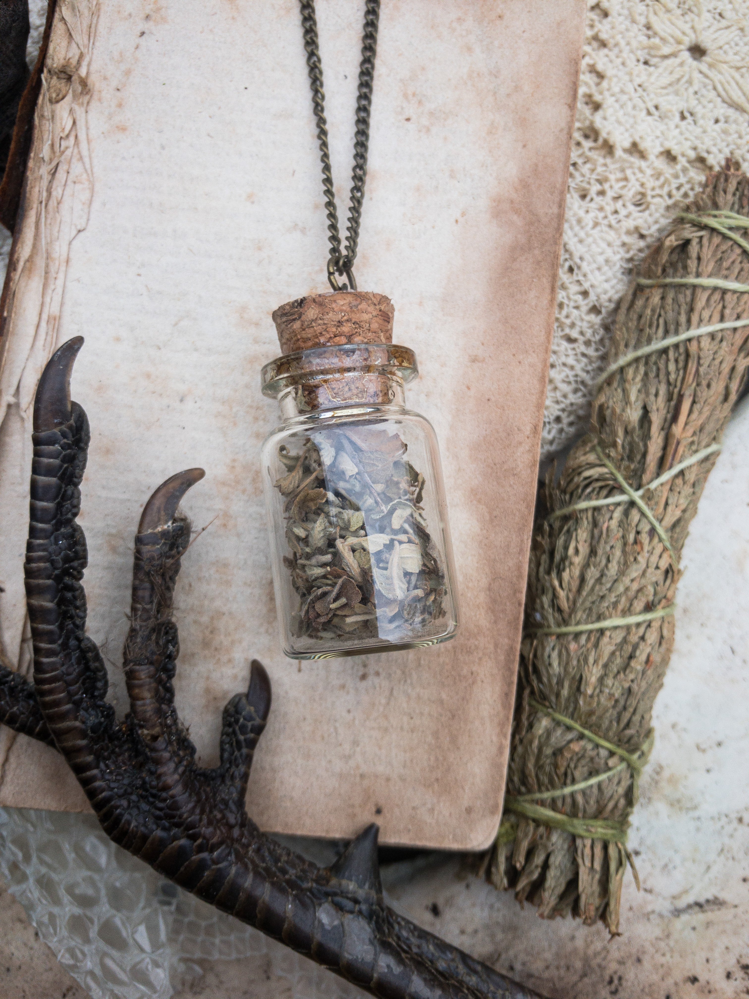 Necklace for Lucid Dreaming, Divination and Prophetic Visions with Mugwort + Lavender