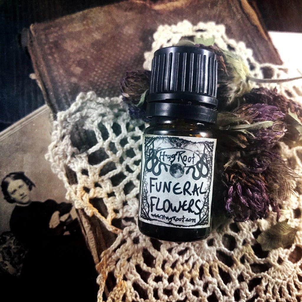 FUNERAL FLOWERS-(Rose, Lilac, Magnolia, Patchouli, Dirt)-Perfume, Cologne, Anointing, Ritual Oil